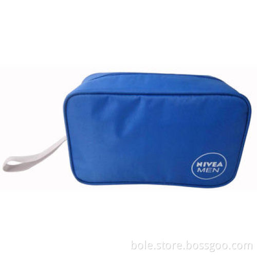 Polyester Cosmetic Bag with Metal Zipper and Double Puller Closure